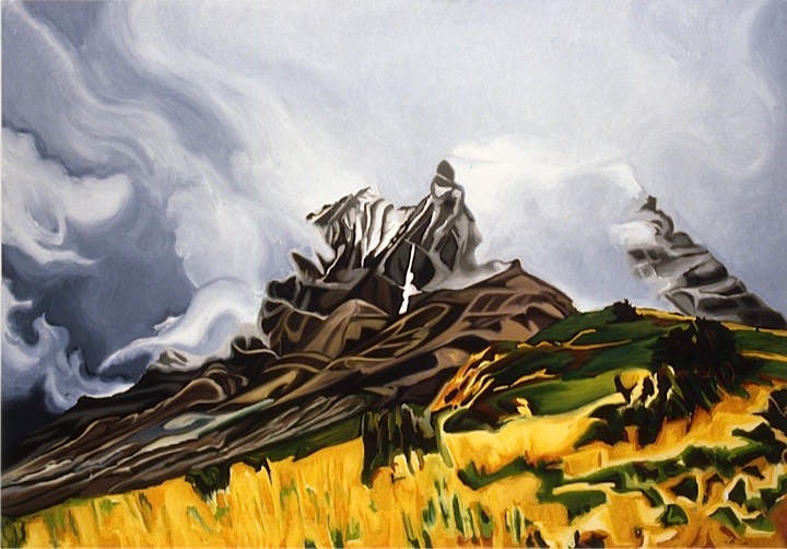 ©1990 Jan Aronson Patagonian Landscape Oil on Canvas 35X50
