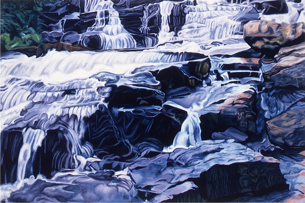©1993 Jan Aronson O'Briens Waterfall #7 Oil on Canvas 28X42