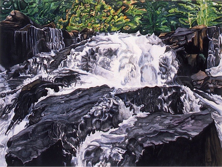 ©1994 Jan Aronson O'Briens Waterfall #8 Watercolor on Paper 18X24