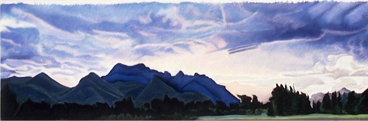 ©1995 Jan Aronson Idaho Sunset #1 Pastel on Paper 14x44