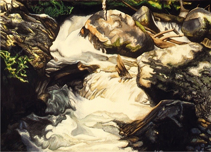©1996 Jan Aronson Bellas Creek #2 Watercolor on Paper 10x14