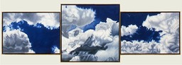 ©1999 Jan Aronson Cloud Triptych #23 Oil On Canvas 37.5x112 SOLD