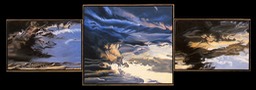 ©1999 Jan Aronson Cloud Triptych #24 Oil On Canvas 33.5x100