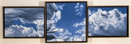 ©1999 Jan Aronson Cloud Triptych #25 Oil On Canvas 16x48 SOLD