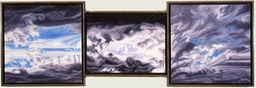 ©1999 Jan Aronson Cloud Triptych #32 Oil On Canvas 17.5x51.5 SOLD