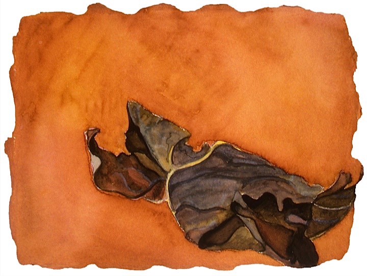 ©2001 Jan Aronson Leaf #2 Watercolor Paper 6.25x8.5