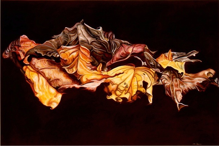 ©2002 Jan Aronson Leaves #4 Oil On Canvas 28x42