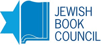 A blue and white logo for the jewish book council.